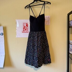 PINK Victoria's Secret Black Floral Midi Dress